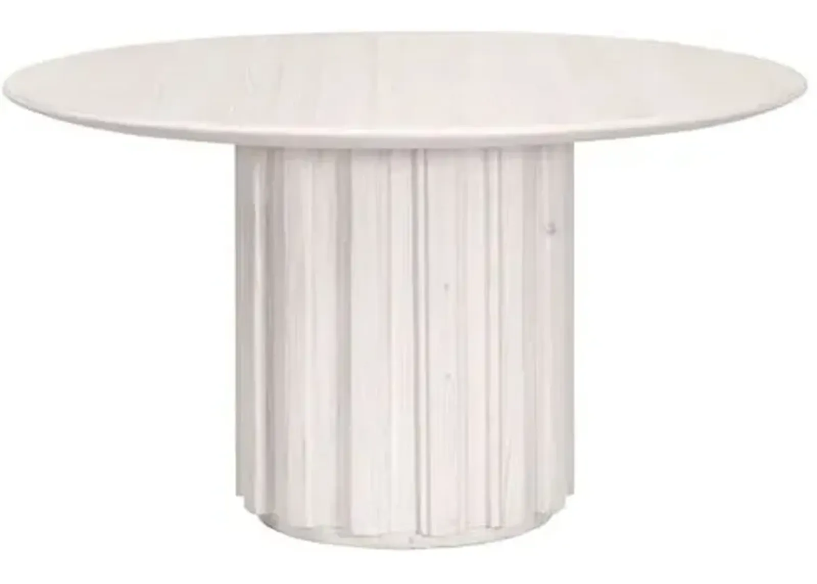 Jean 54" Round Dining Table - White Wash Pine