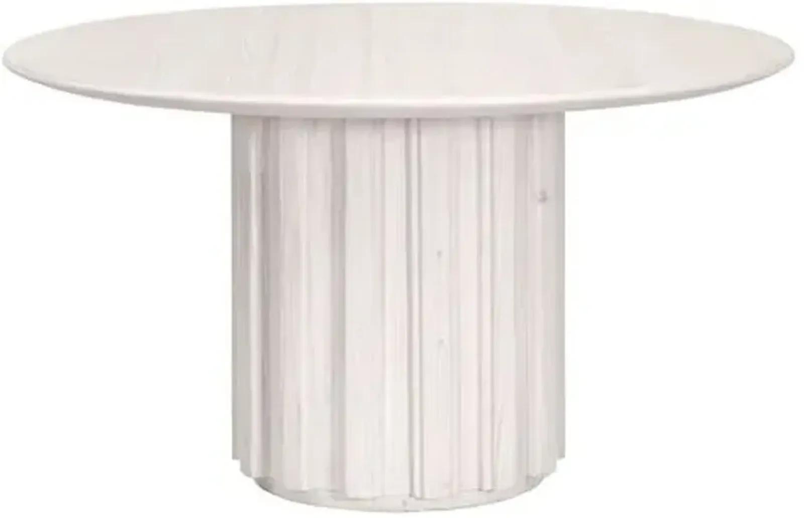 Jean 54" Round Dining Table - White Wash Pine