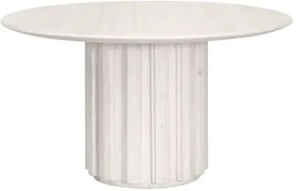 Jean 54" Round Dining Table - White Wash Pine