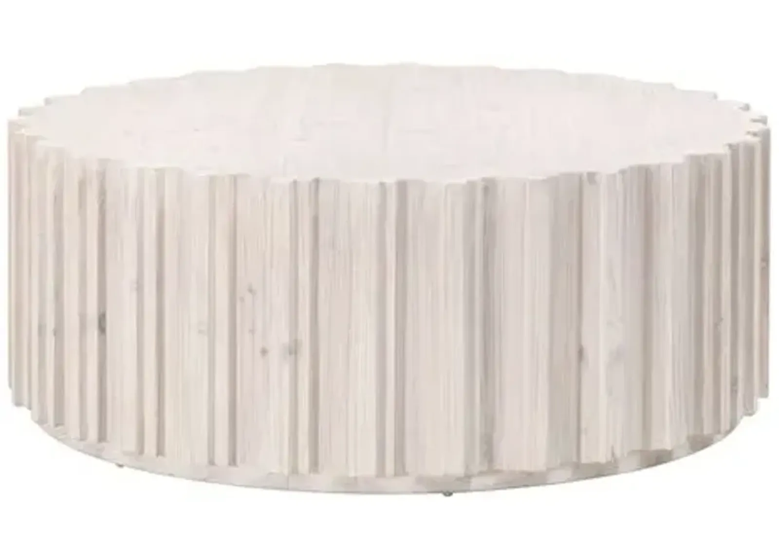 Jean 42" Round Coffee Table - White Wash Pine