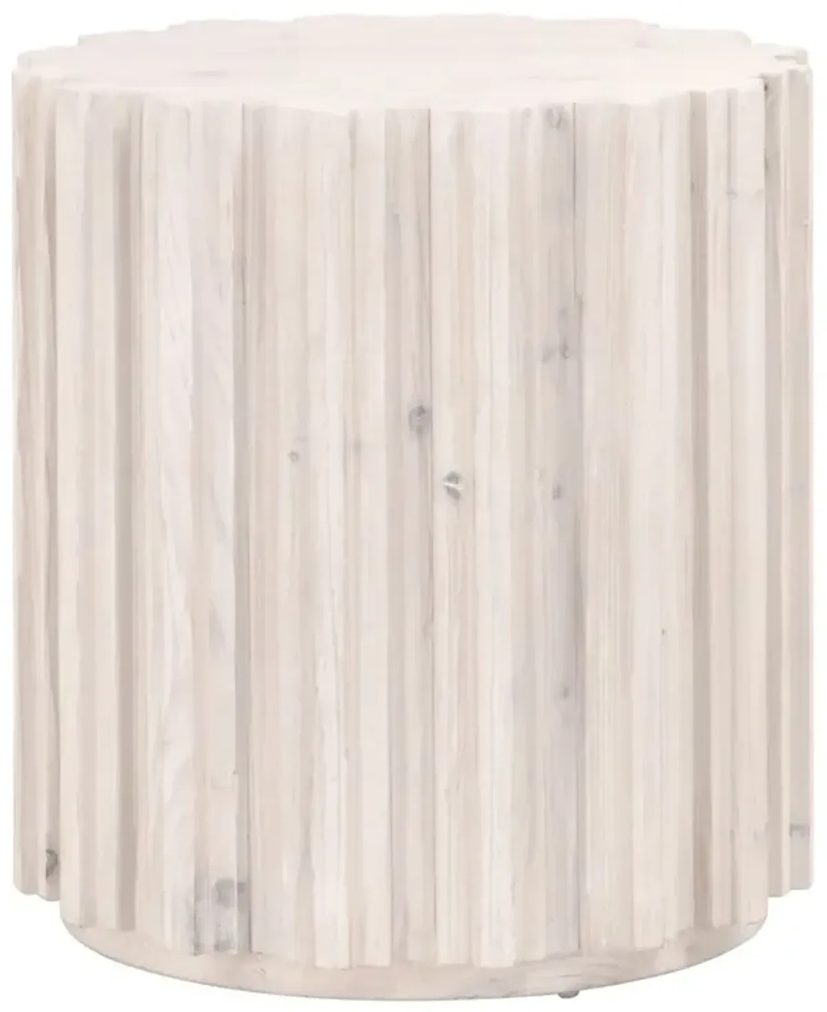 Jean Round End Table, White Wash Pine