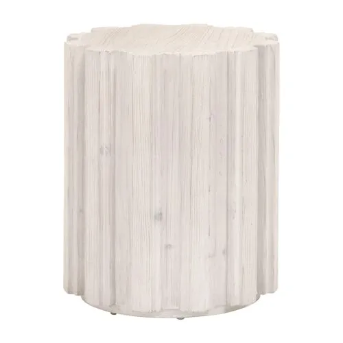 Jean Accent Table - White Wash Pine - 20.75Hx17Wx17D in