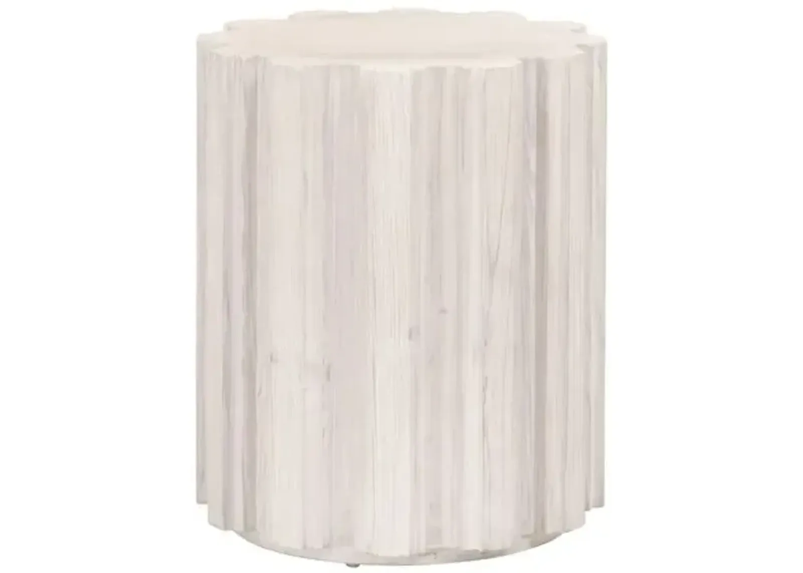 Jean Accent Table - White Wash Pine - 20.75Hx17Wx17D in