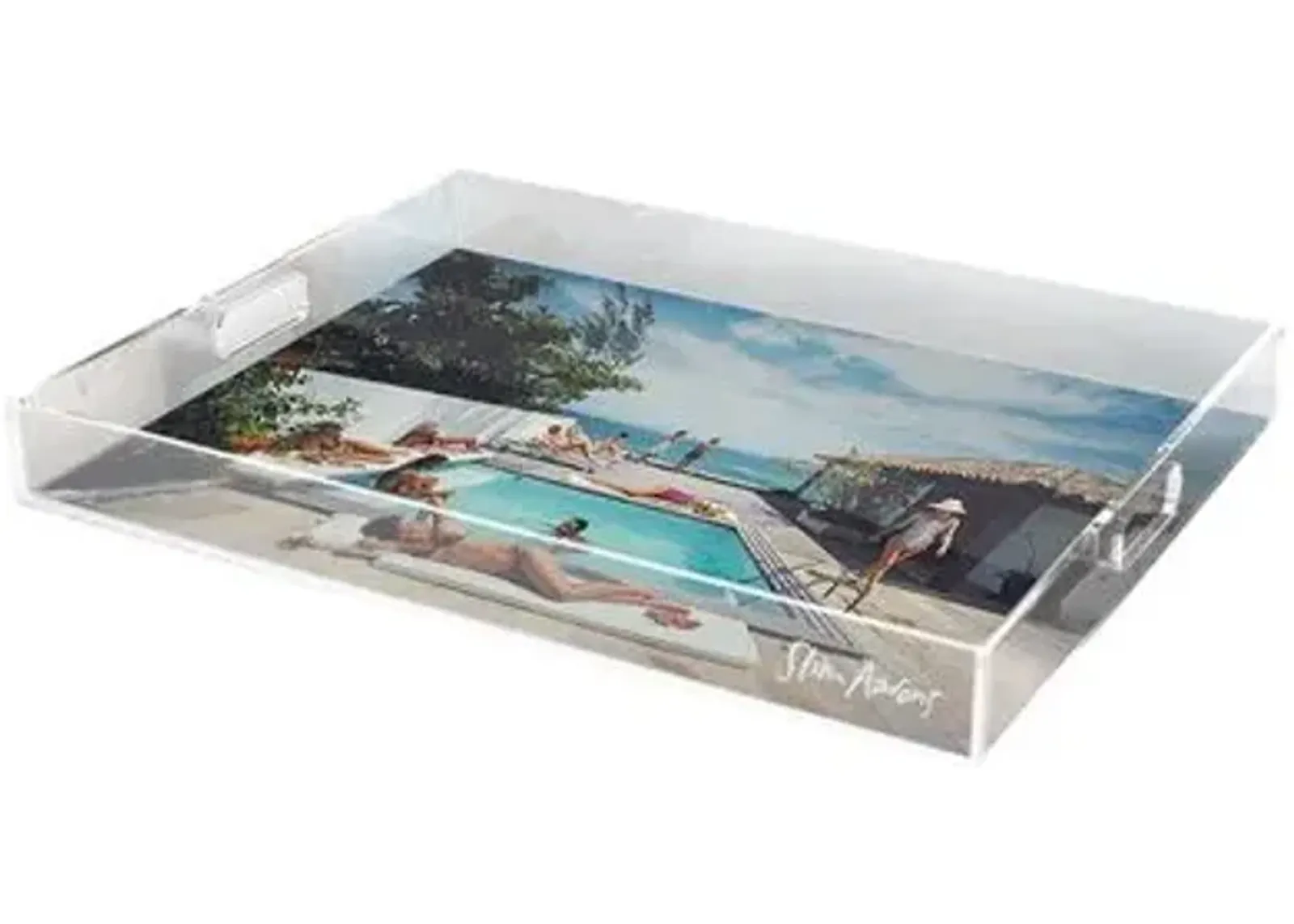 Slim Aarons - Buzios Acrylic Tray - Handcrafted - Blue