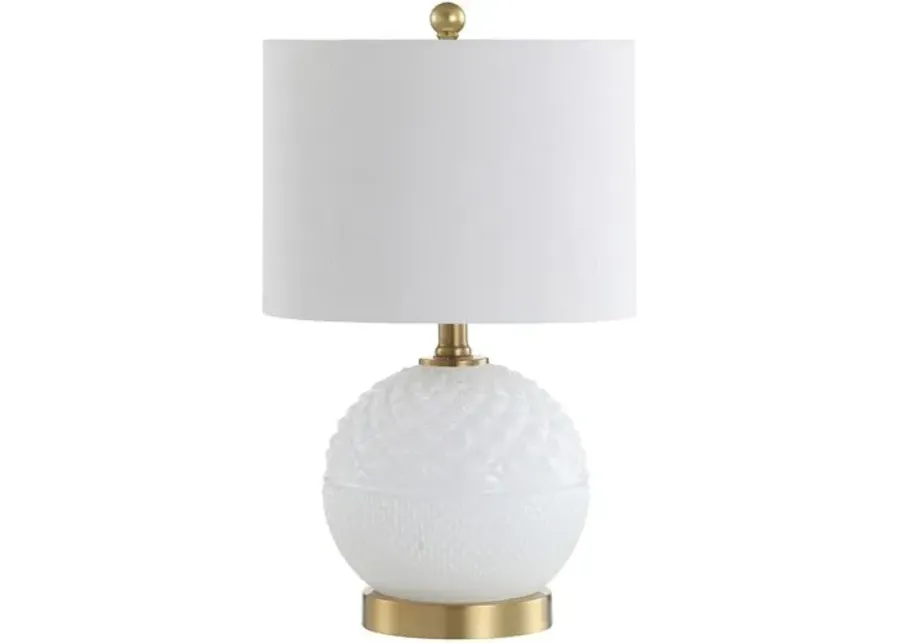 Ariel Glass Table Lamp - White/Gold