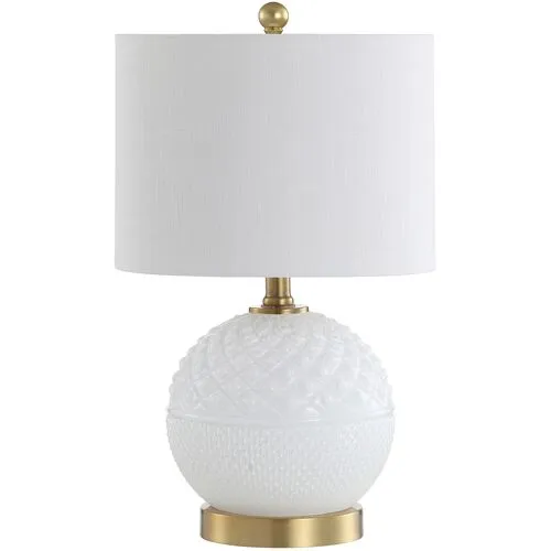 Ariel Glass Table Lamp - White/Gold