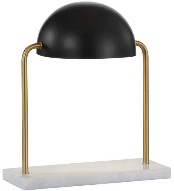 Harriett Dome Marble Table/Desk Lamp - Black/Gold