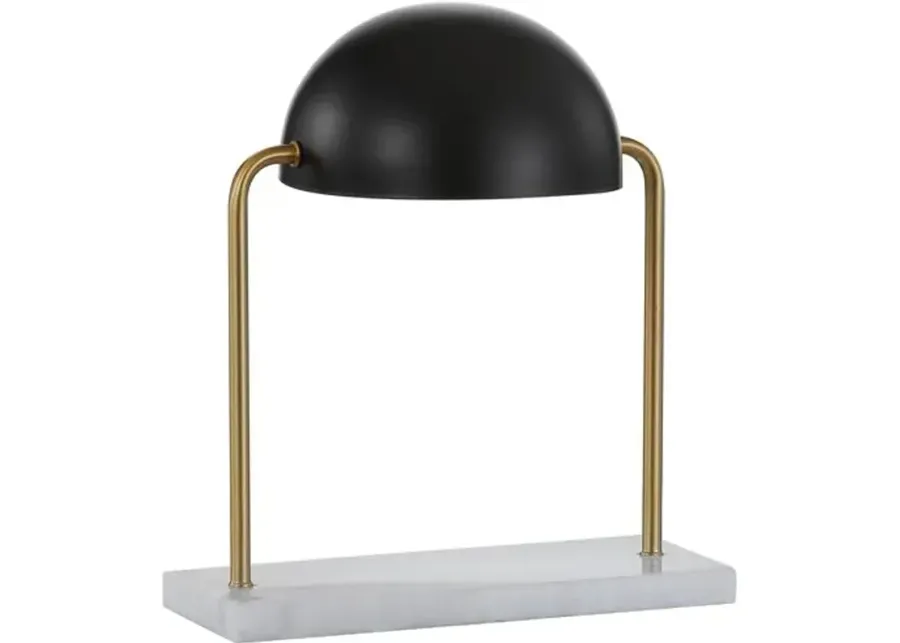 Harriett Dome Marble Table/Desk Lamp - Black/Gold