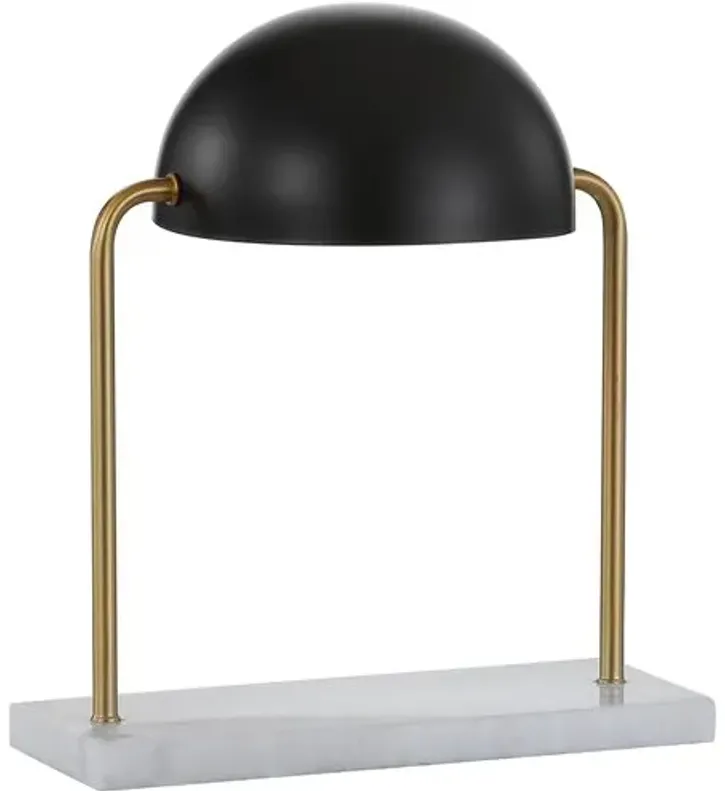 Harriett Dome Marble Table/Desk Lamp - Black/Gold