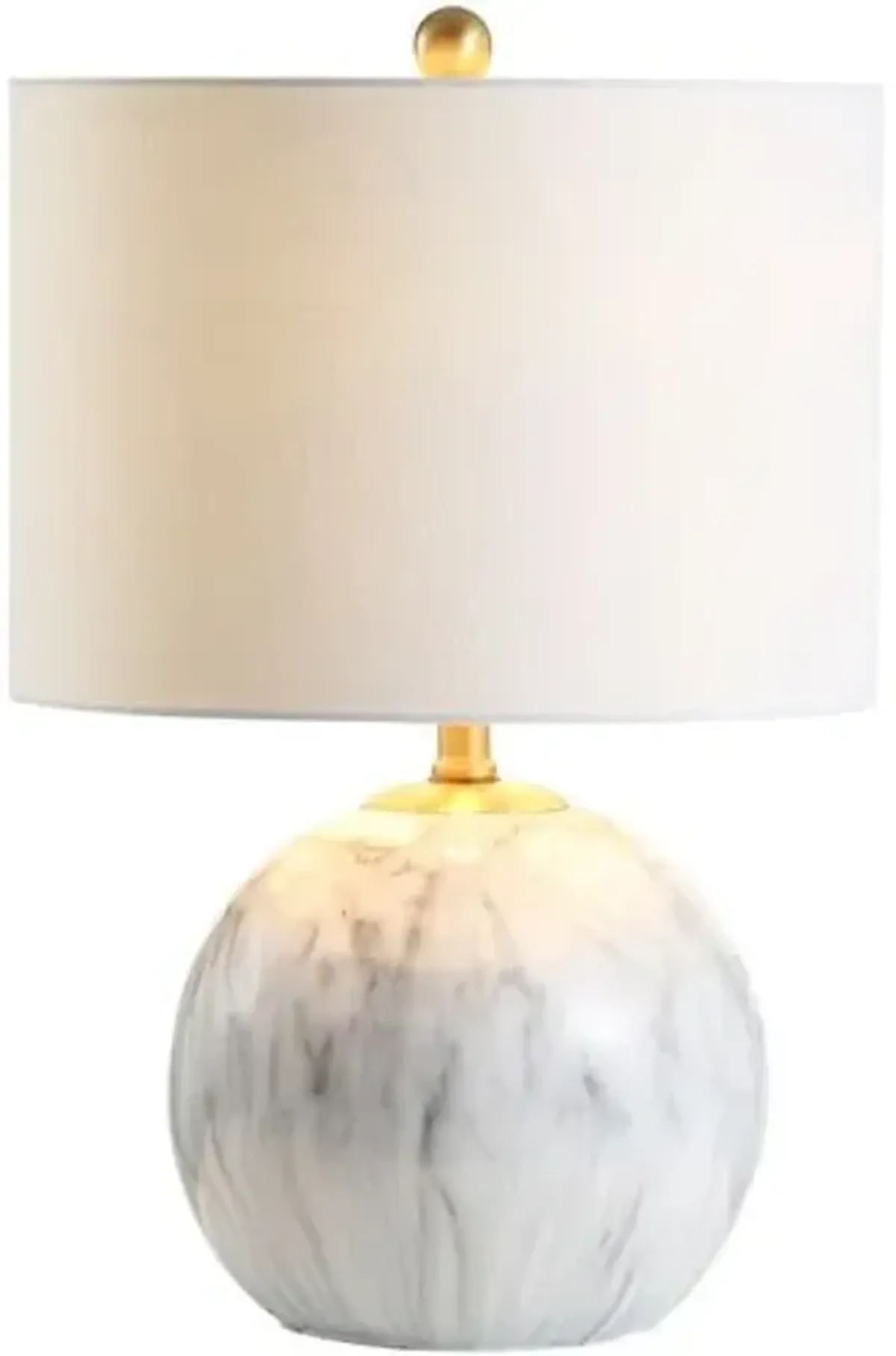 Ridley Faux Marble Table Lamp - White