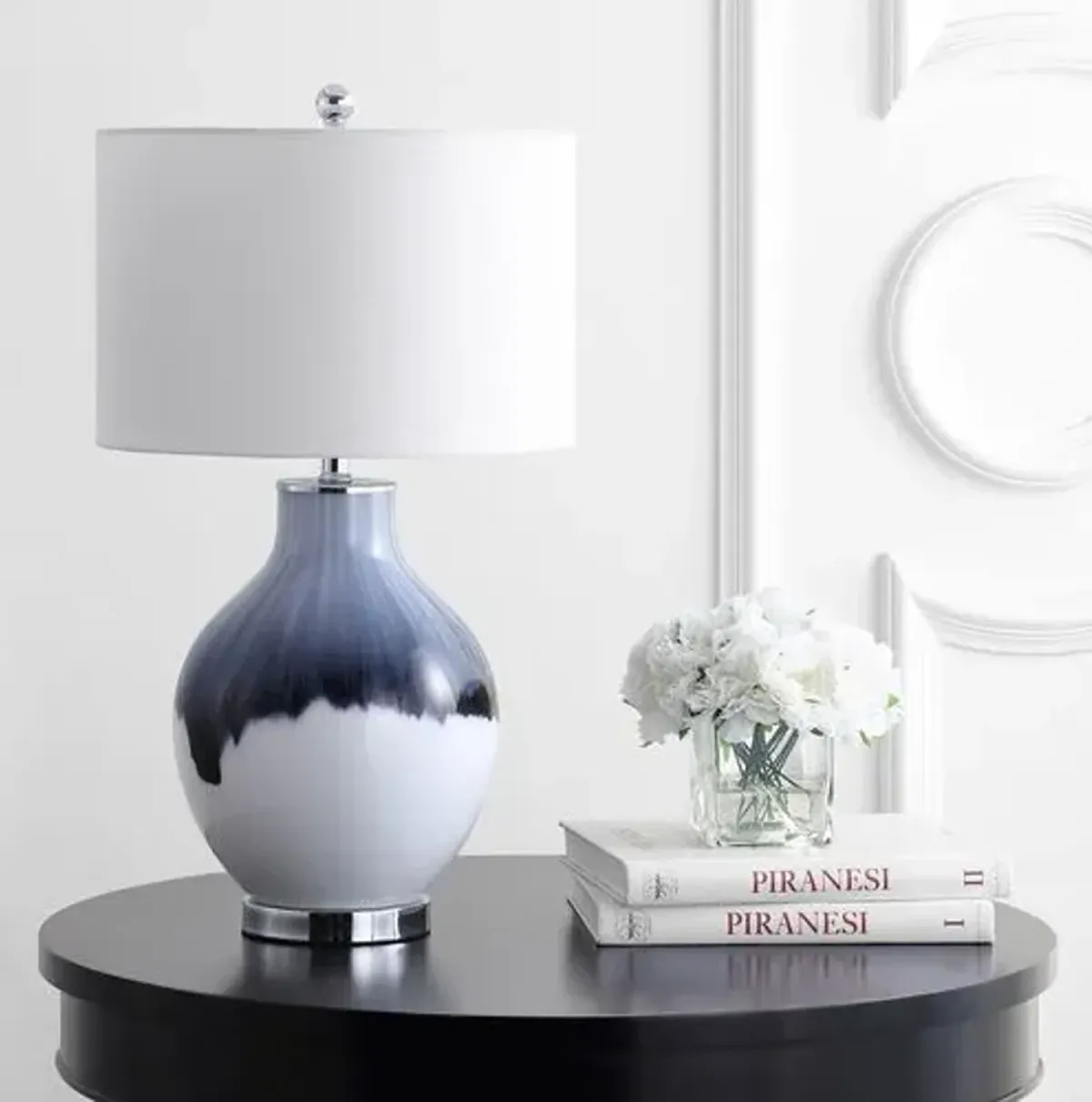 Vale Table Lamp - Blue/White