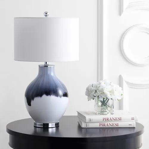 Vale Table Lamp - Blue/White