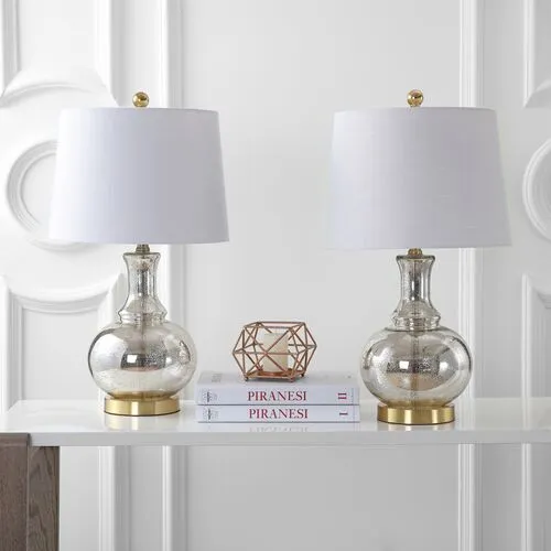 Set of 2 Holland Table Lamps - Silver