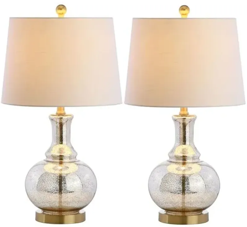 Set of 2 Holland Table Lamps - Silver