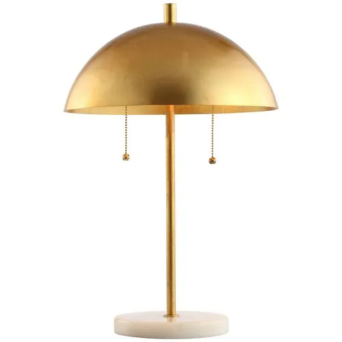 Elanora Marble Table Lamp - Gold Leaf/White