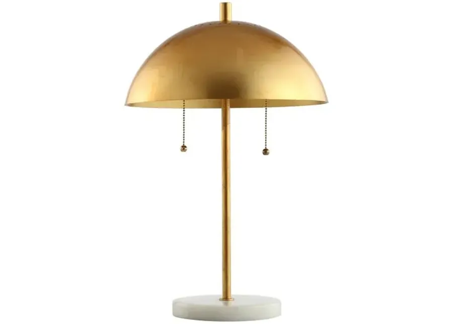 Elanora Marble Table Lamp - Gold Leaf/White