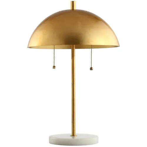 Elanora Marble Table Lamp - Gold Leaf/White