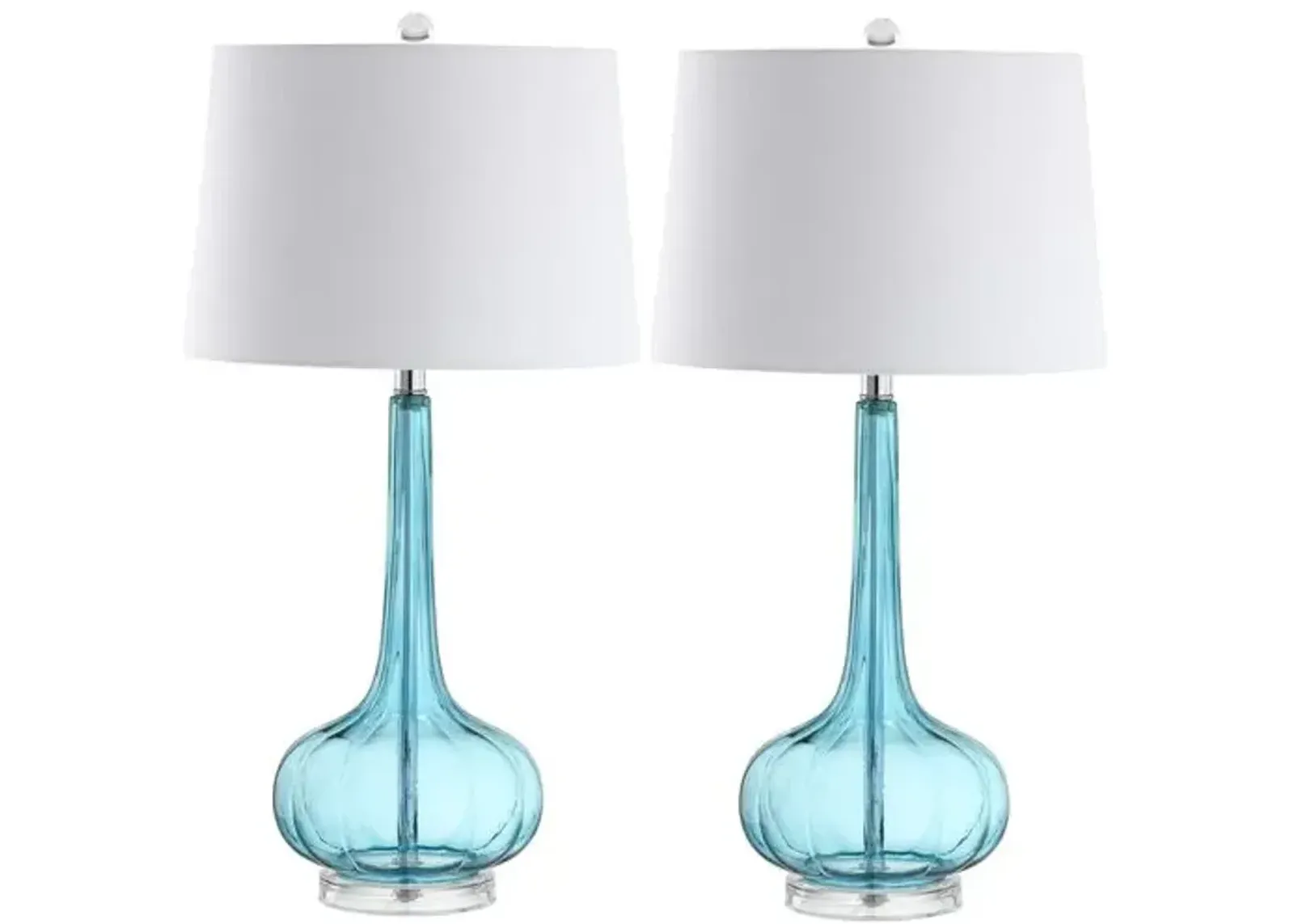 Set of 2 Geneva Glass Table Lamps - Blue