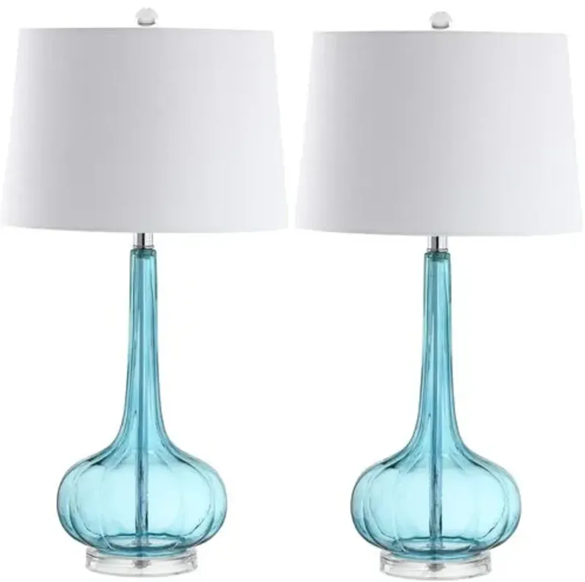 Set of 2 Geneva Glass Table Lamps - Blue