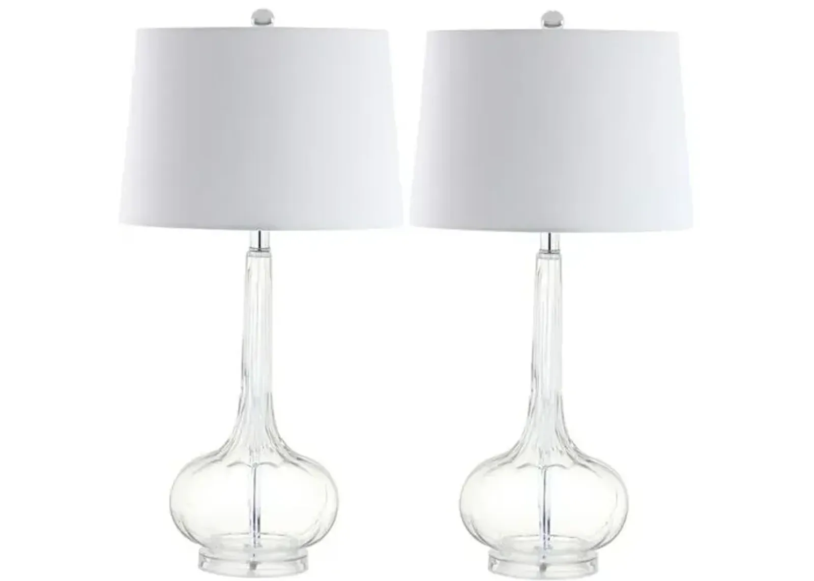 Set of 2 Geneva Glass Table Lamps - Clear