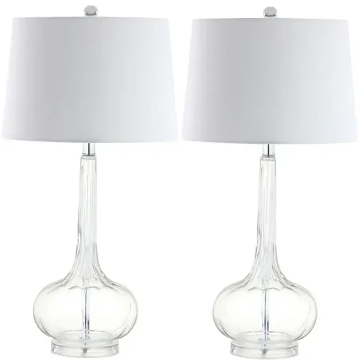 Set of 2 Geneva Glass Table Lamps - Clear