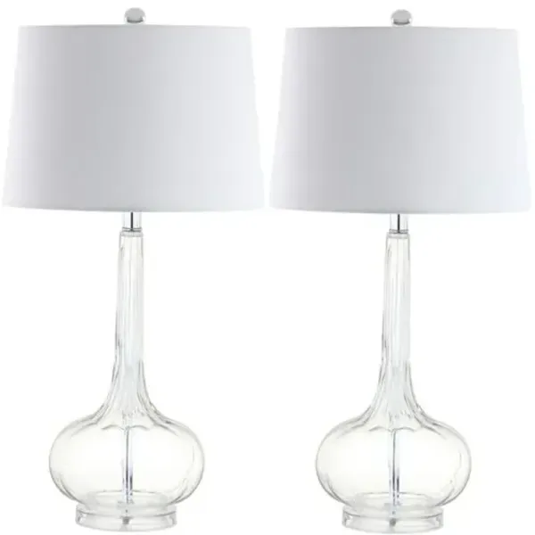 Set of 2 Geneva Glass Table Lamps - Clear