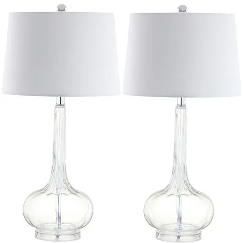 Set of 2 Geneva Glass Table Lamps - Clear