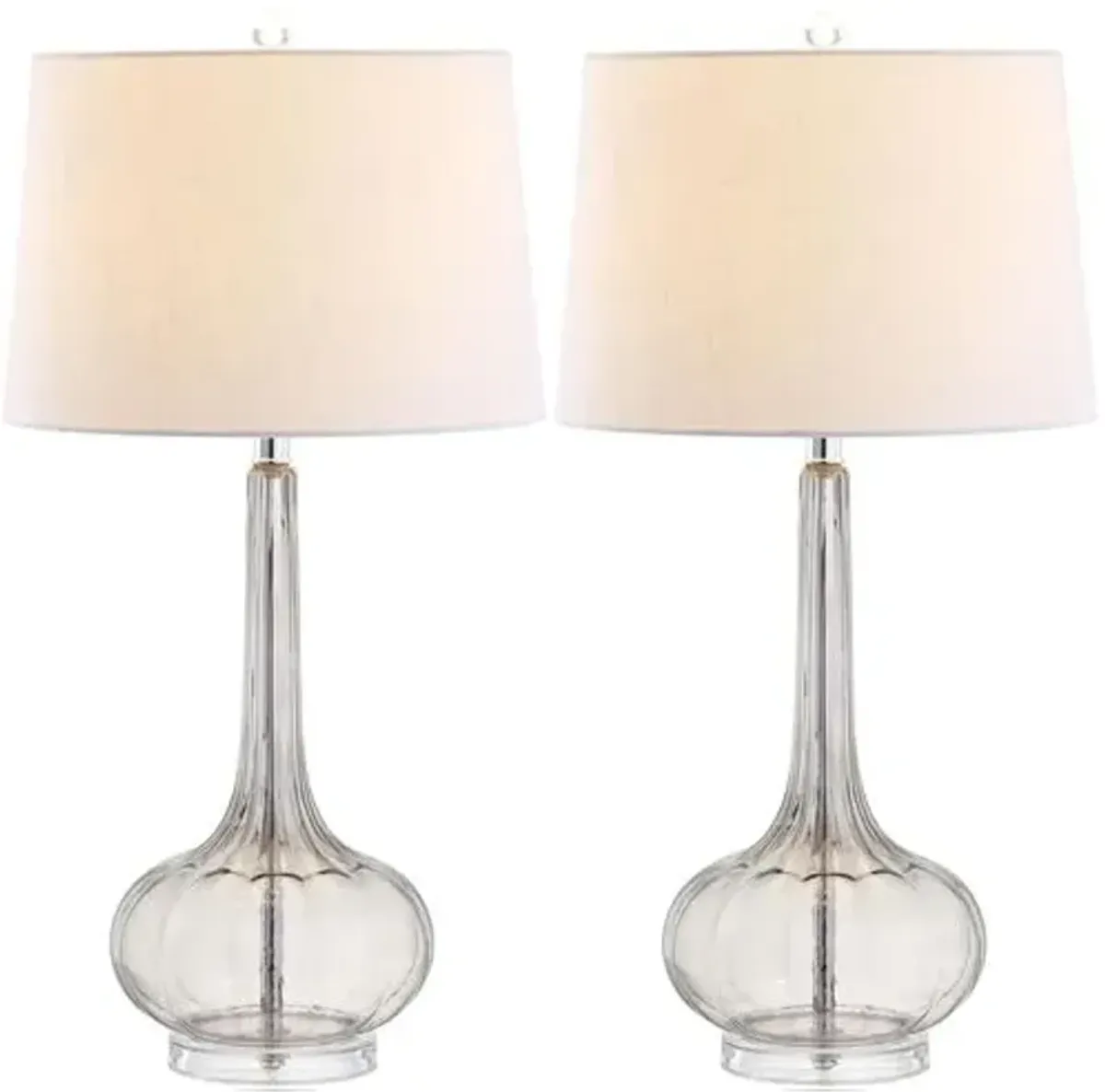 Set of 2 Geneva Glass Table Lamps - Gray