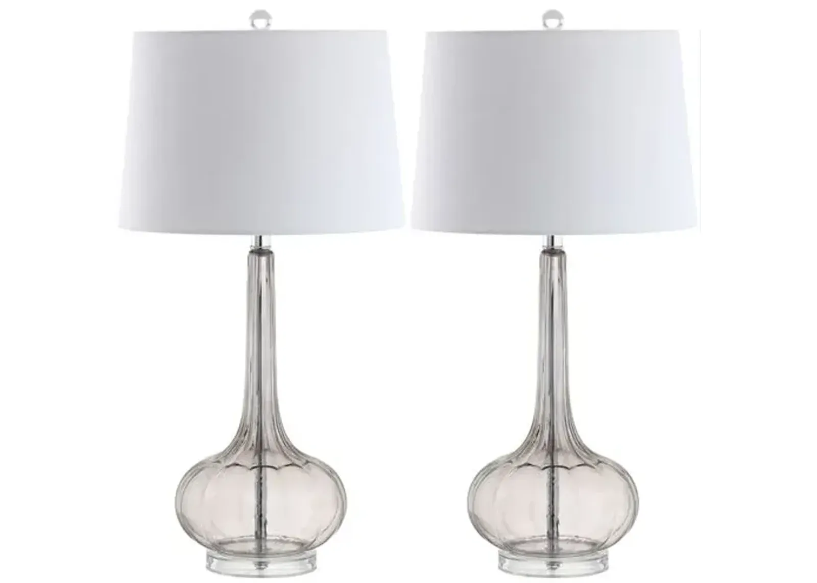 Set of 2 Geneva Glass Table Lamps - Gray