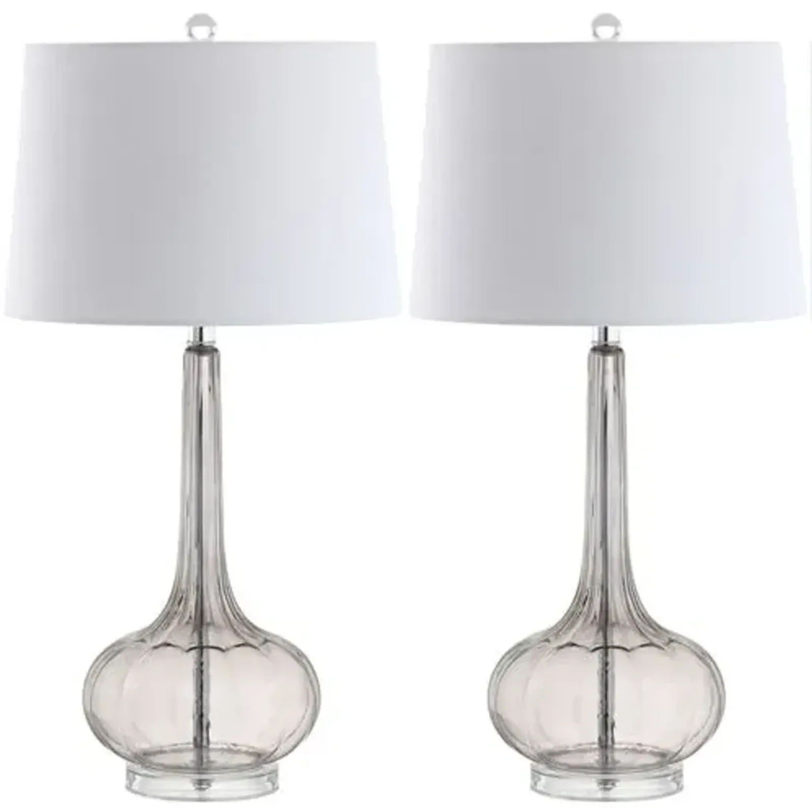 Set of 2 Geneva Glass Table Lamps - Gray