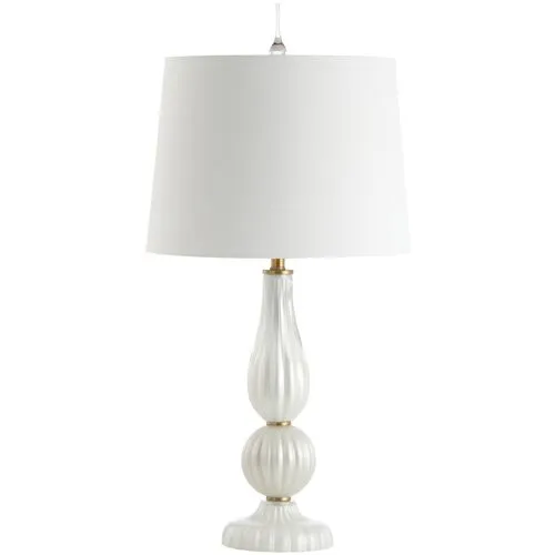 Ryland Glass Table Lamp - White