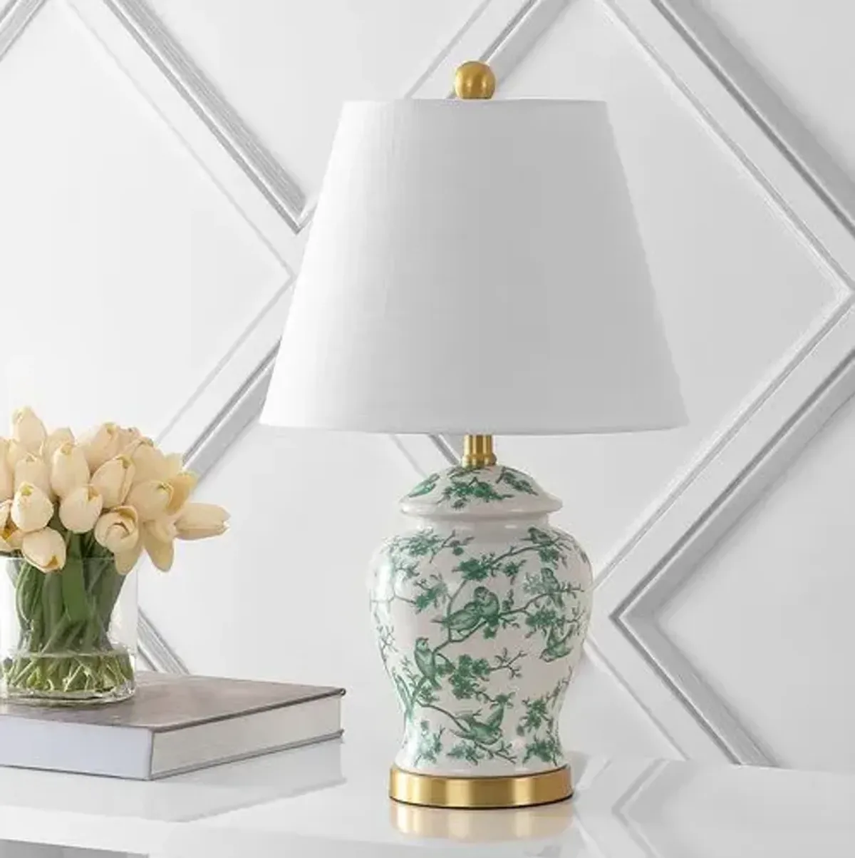 Winston Chinoiserie Table Lamp - Green