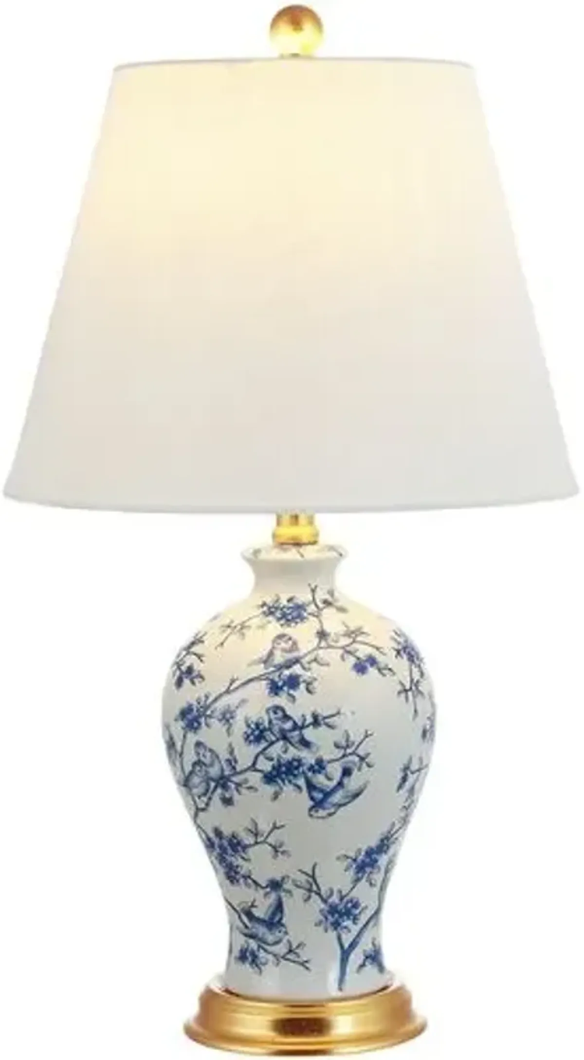 Gia Floral Table Lamp - Blue