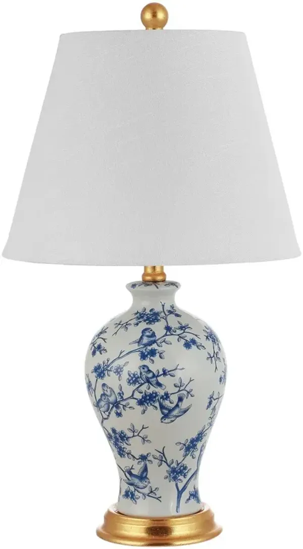 Gia Floral Table Lamp - Blue