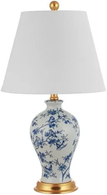 Gia Floral Table Lamp - Blue