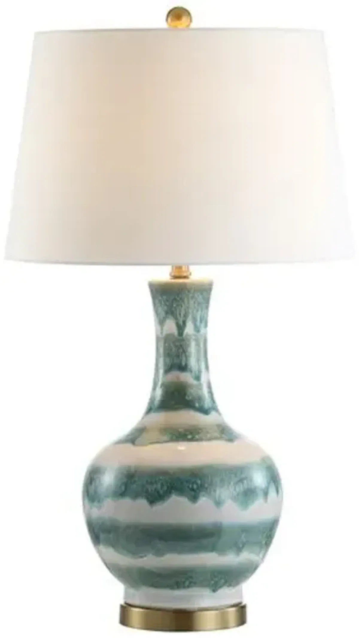 Idina Striped Table Lamp - Green