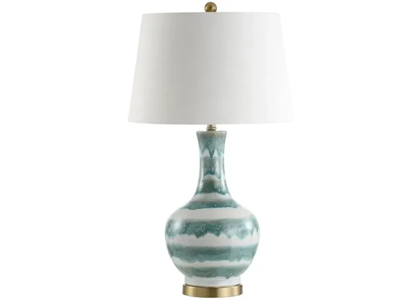 Idina Striped Table Lamp - Green