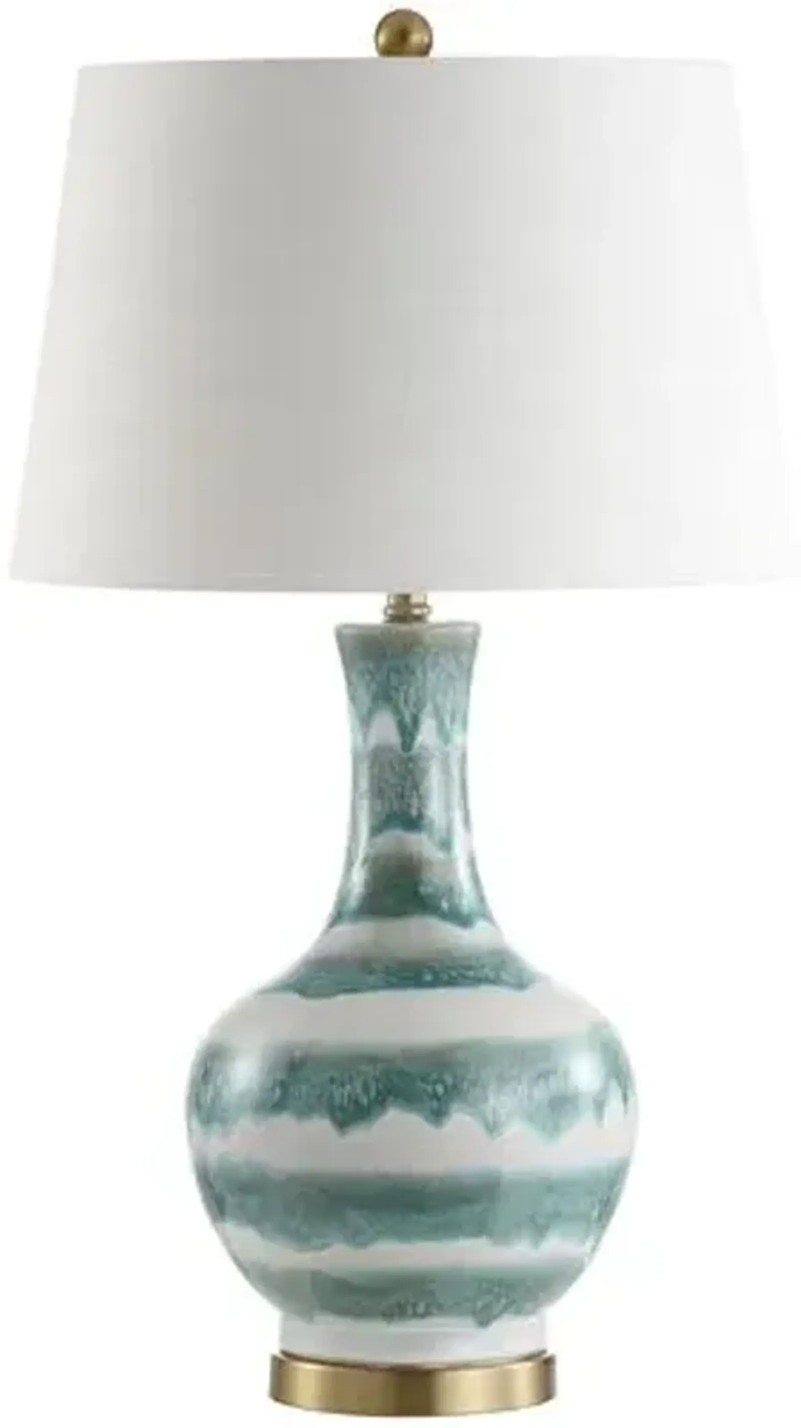 Idina Striped Table Lamp - Green