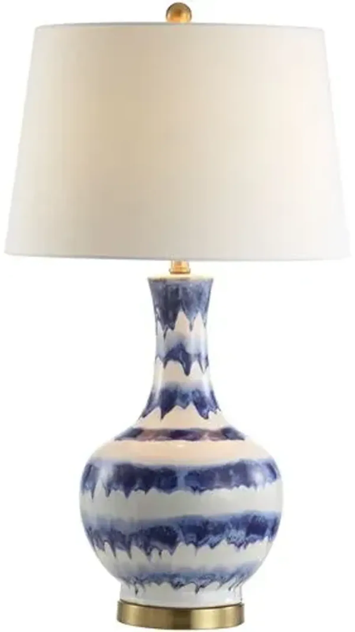 Idina Striped Table Lamp - Blue