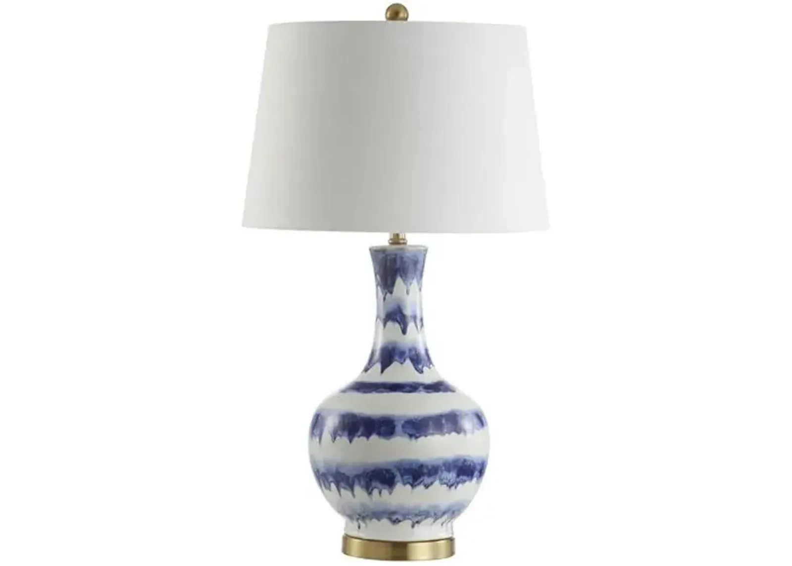 Idina Striped Table Lamp - Blue