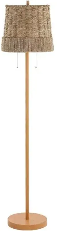 Lorelai Rattan Floor Lamp - Brown