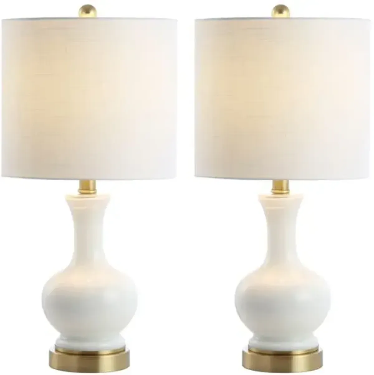 Set of 2 Saskia Table Lamps - White