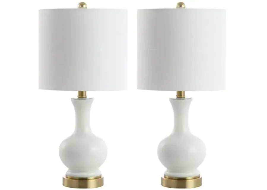 Set of 2 Saskia Table Lamps - White