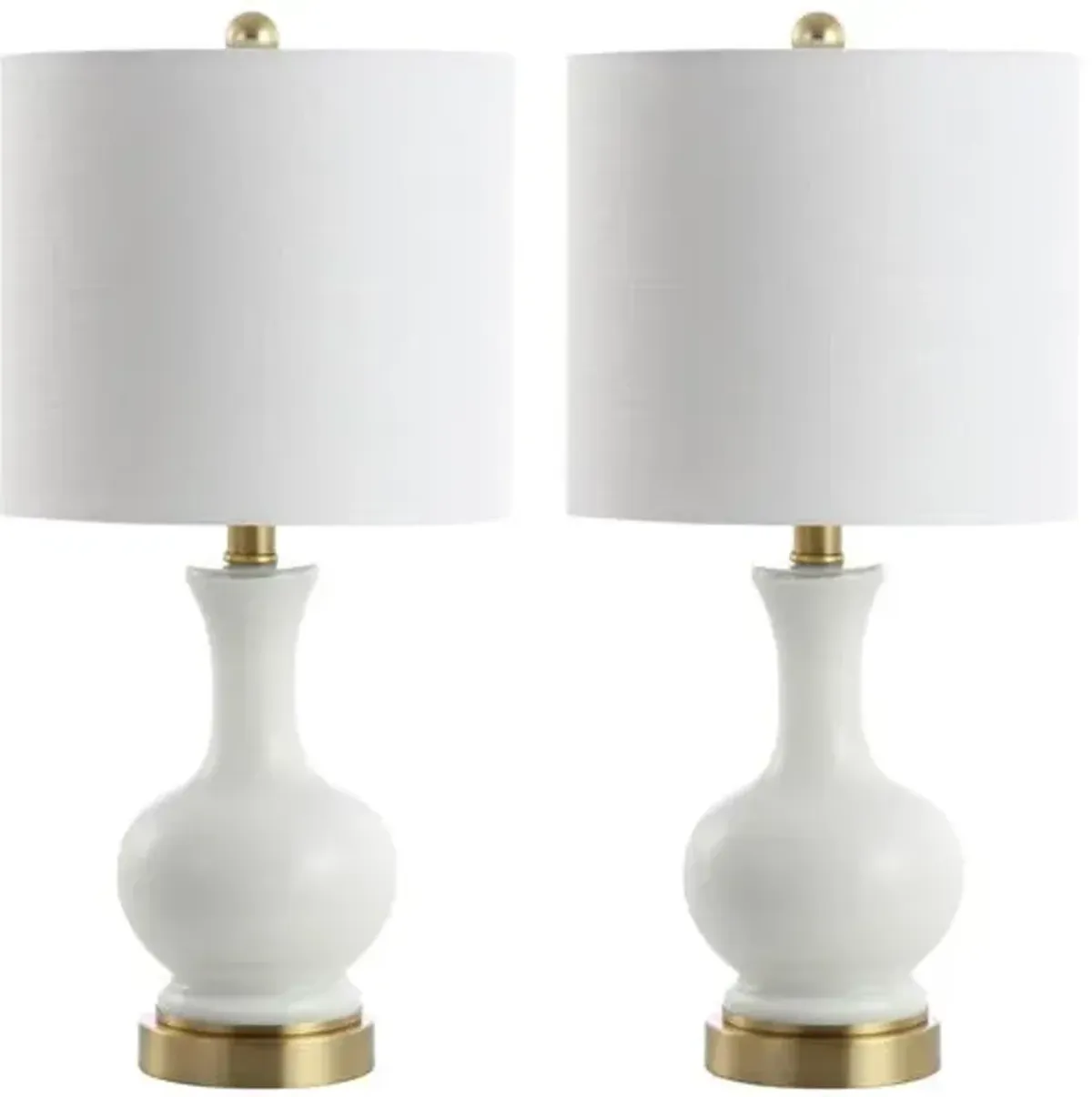 Set of 2 Saskia Table Lamps - White