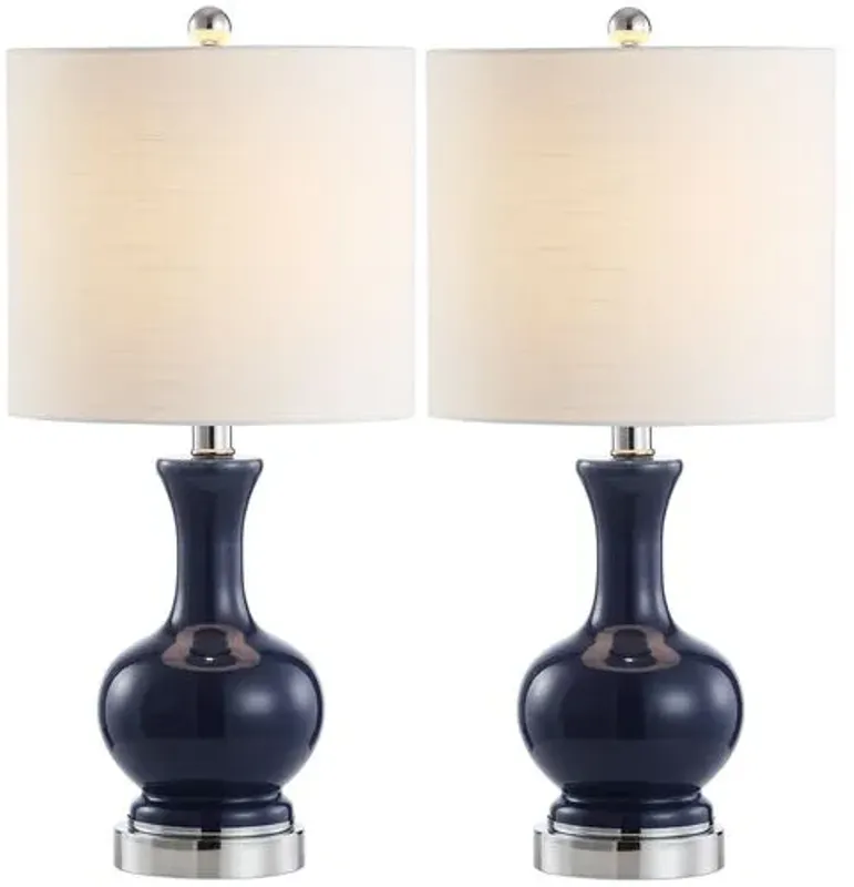 Set of 2 Saskia Table Lamps - Blue