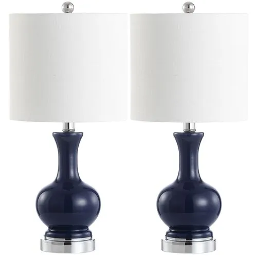 Set of 2 Saskia Table Lamps - Blue