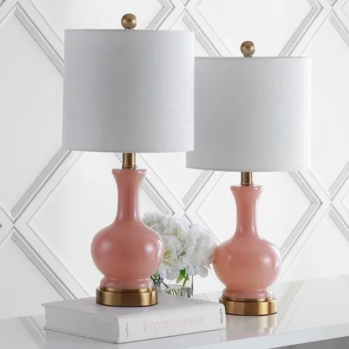 Set of 2 Saskia Table Lamps - Pink