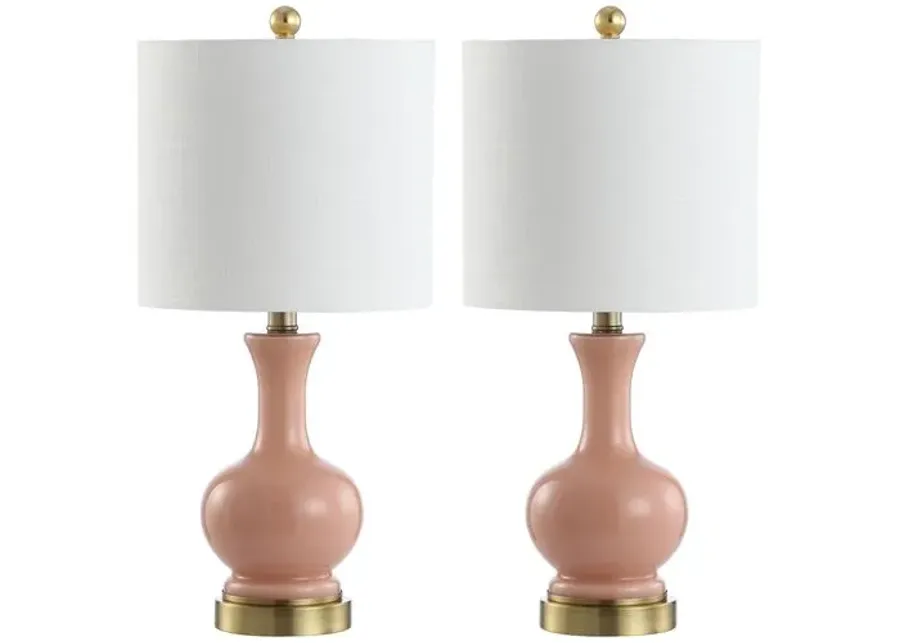 Set of 2 Saskia Table Lamps - Pink