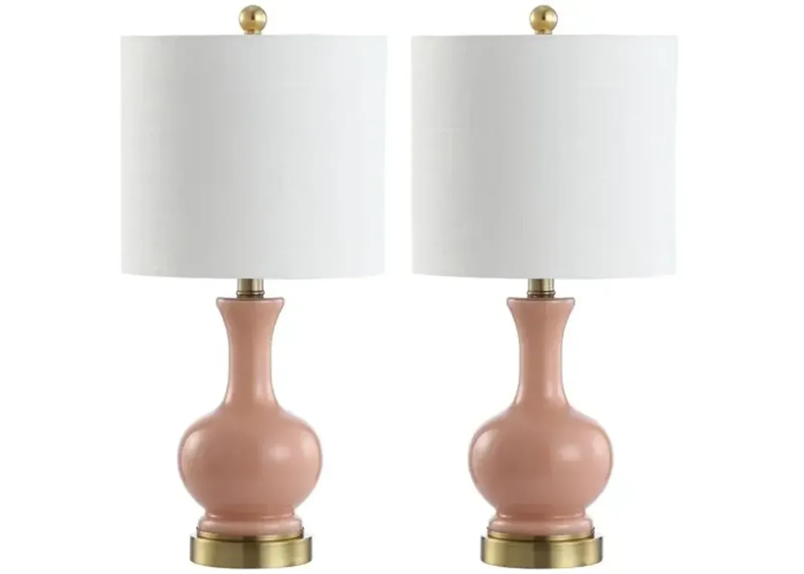 Set of 2 Saskia Table Lamps - Pink