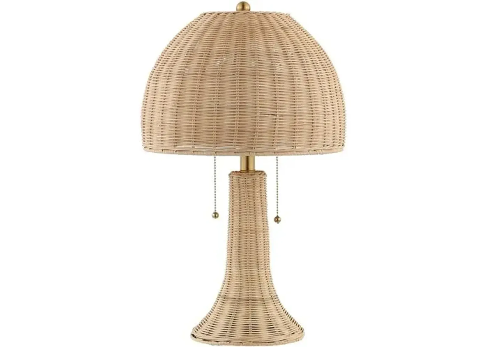 Thatcher Wicker Mushroom Table Lamp - Natural - Brown